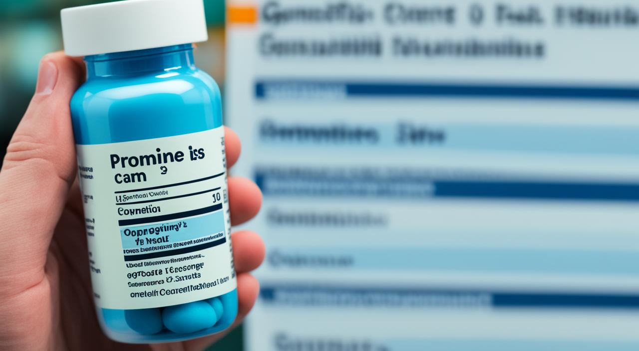 Mão segurando um frasco azul de medicamento diante de uma lista impressa de preços