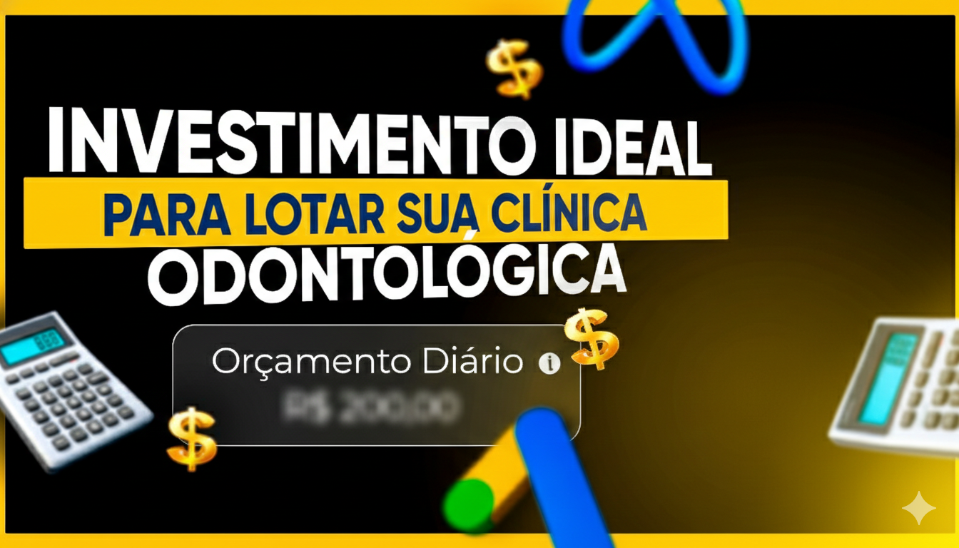 Banner escuro de anúncio sobre investimento em clínica odontológica